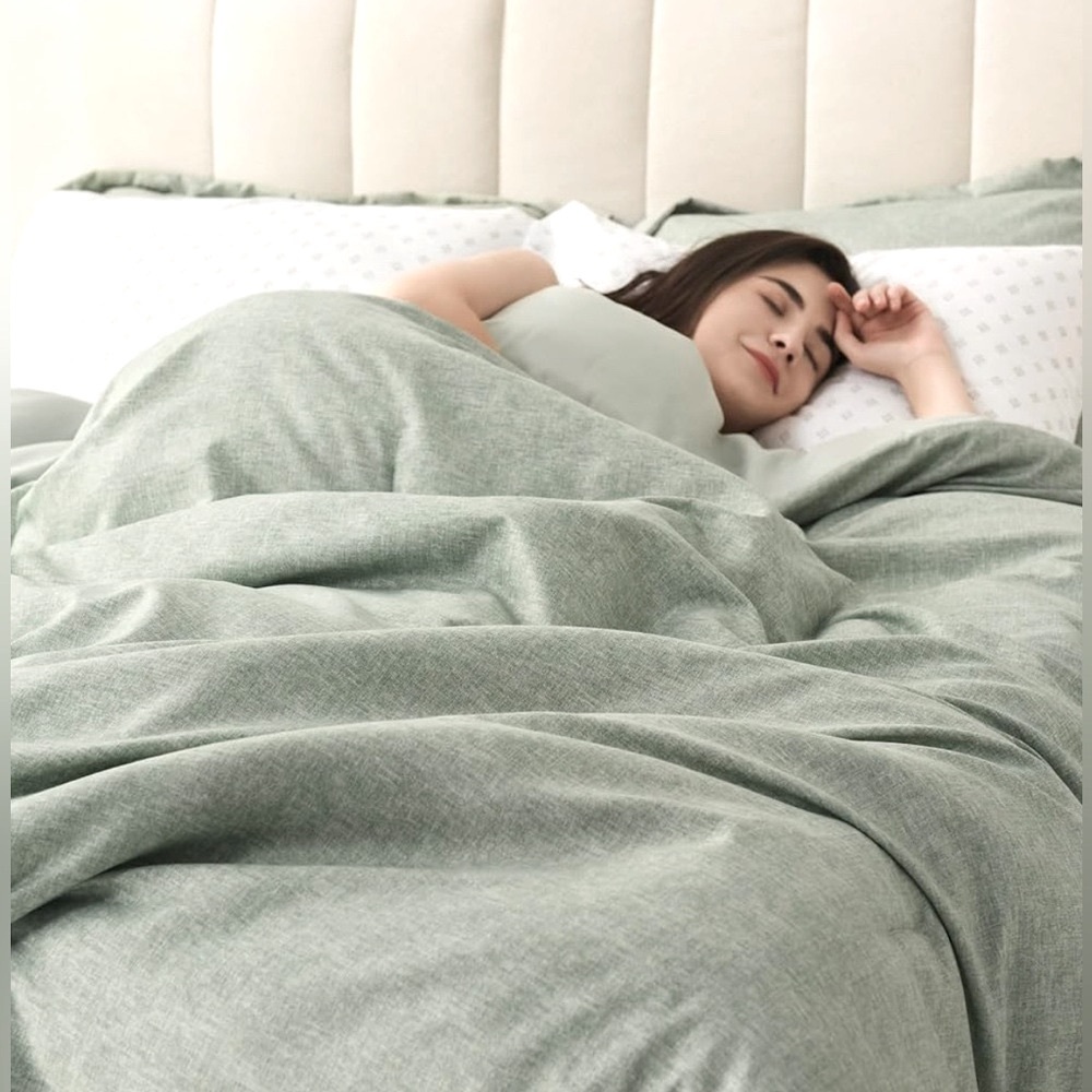 NWT Comfort Spaces Microfiber Twin Comforter Set Sage Green Cozy Bedding